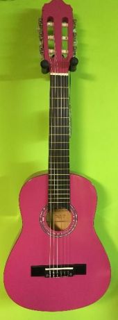 Gitara dla dziewczynki klasyczna,drewniana,różowa