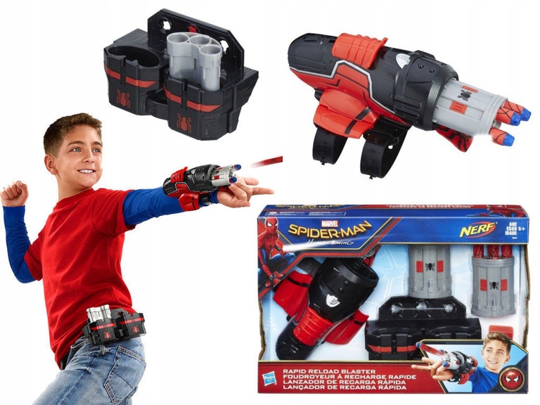 NERF SPIDERMAN WYRZUTNIA SIECI HASBRO 6x STRZAŁKI