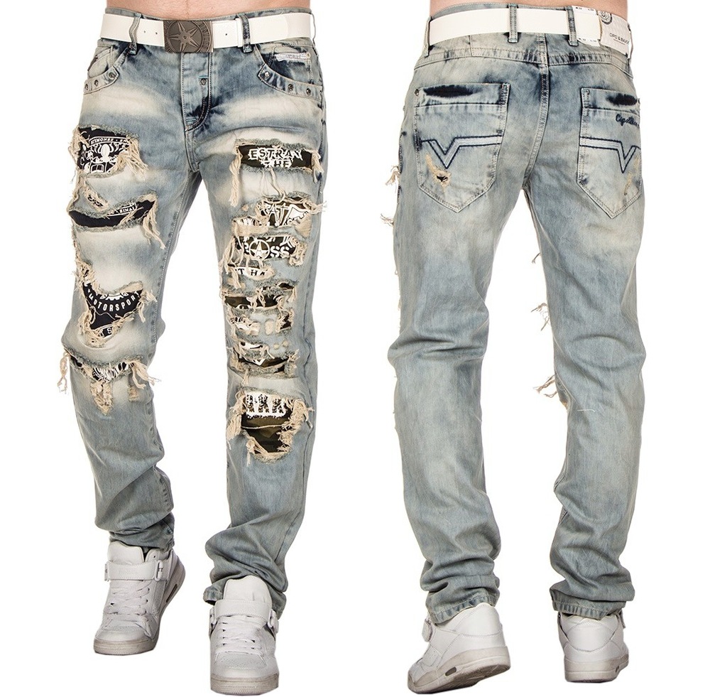 NEW JEANS DZIURY MORO WANTED CIPO BAXX CD337 31/34