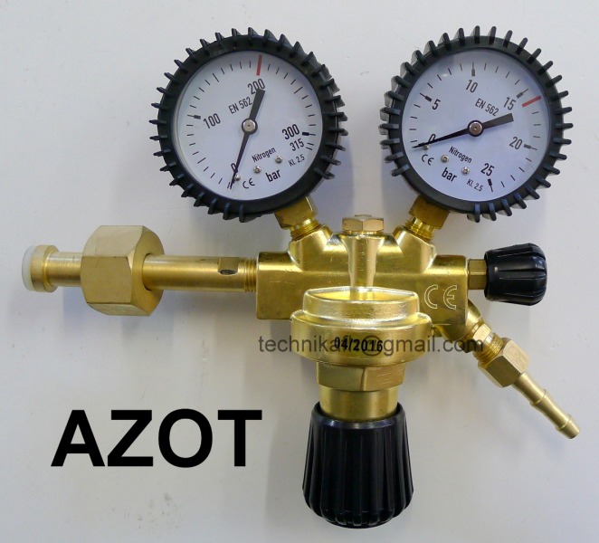 REDUKTOR AZOT do AZOTU butla DWA ZEGARY 16 BAR