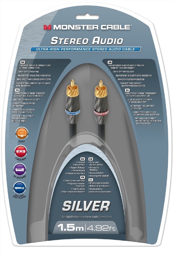 Monster Stereo Audio Silver 400i RCA cable