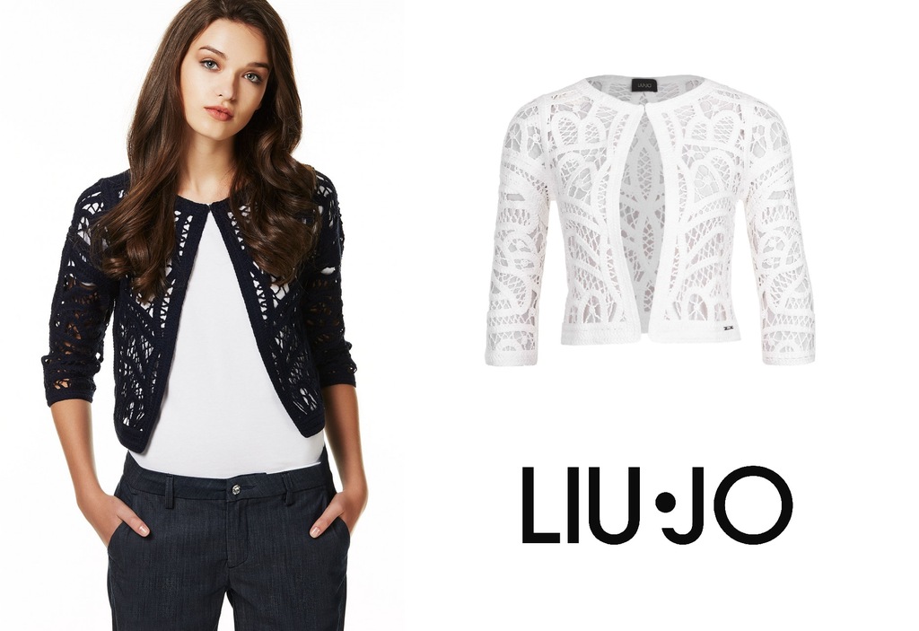,,LIU JO,, MARYNARKA ŻAKIET BIEL AŻUROWY 36 38