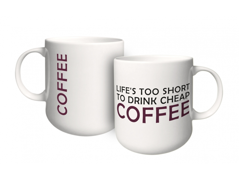 KUBEK PORCELANOWY HAPPY COFFEE 460 ML AMBITION