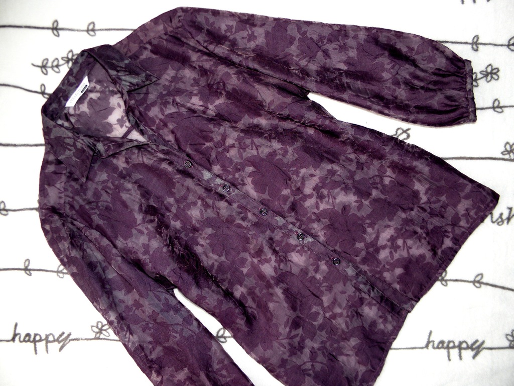 GEORGE modna koszula LIŚCIE purple MGIEŁKA 42 jNEW