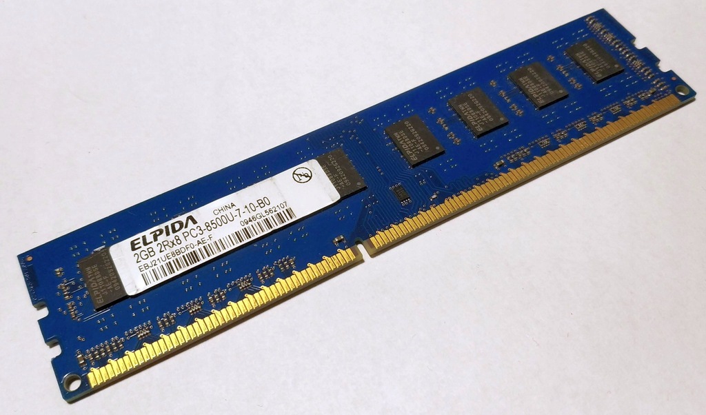 PAMIĘĆ ELPIDA 2GB DDR3 2Rx8 PC3-8500U 1066 Mhz