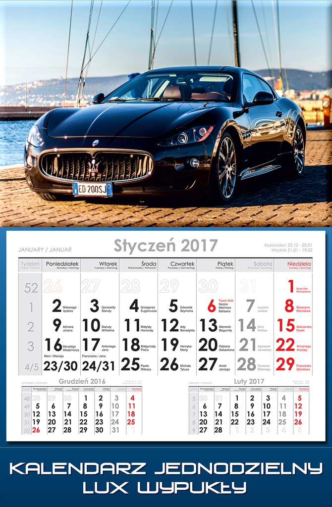 Kalendarz reklamowy jednodzielny 2018 - 100 sztuk
