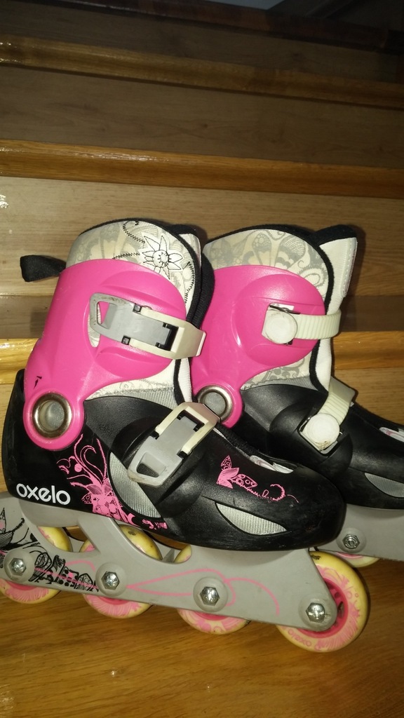 Rolki dla dziewczynki + ochraniacze + kask