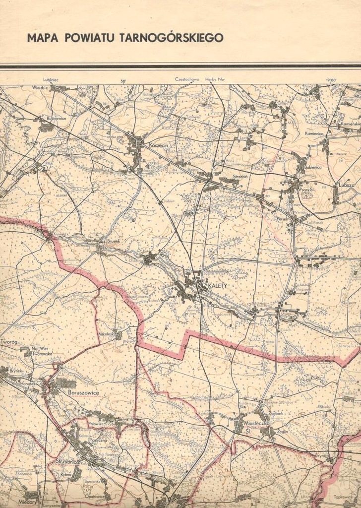 TARNOWSKIE GÓRY - mapa powiatu tarnogórskiego [195