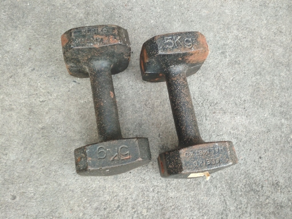 Hantle Hantelki stałe żeliwne ELEIKO SWEDEN 2x5kg
