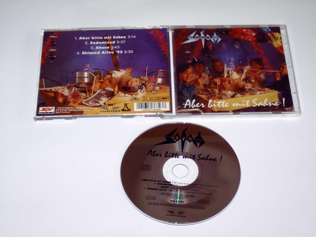 SODOM - ABER BITTE MIT SAHNE - CD 1993 RZADKA A279