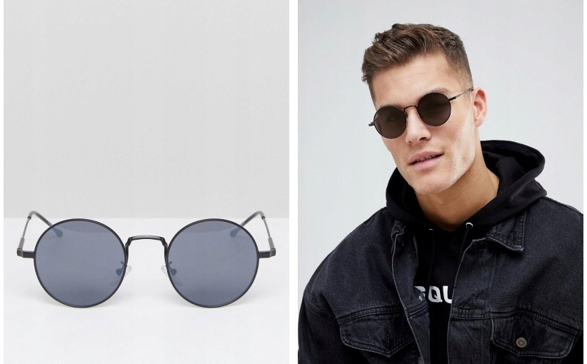 D3B106*RIVER ISLAND OKRĄGŁE OKULARY MĘSKIE O03