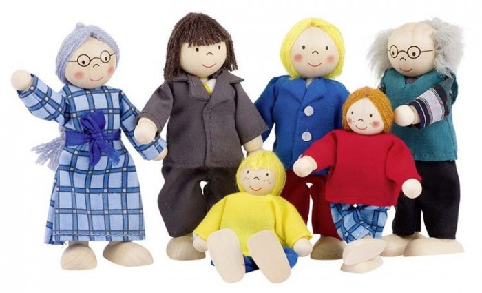 GOKI Rodzinka - drewniane lalki do domku