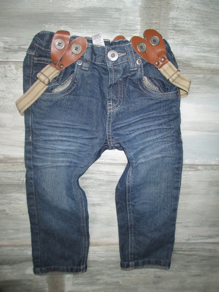 st.BERNARD__chłopięce spodnie SZELKI jeans___ 92