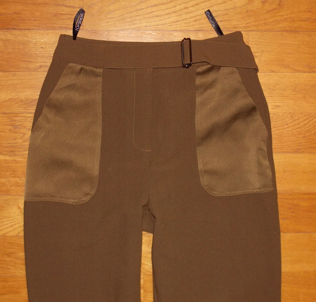 spodnie TOPSHOP cygaretki khaki biuro 34