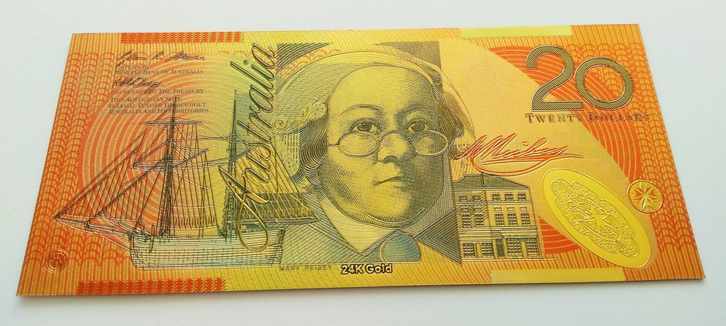 AUSTRALIA - 20 dolarów - Au plated kolor