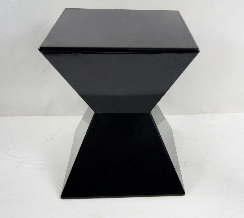 Nowoczesny Stołek Taboret Klepsydra Metal Czarny