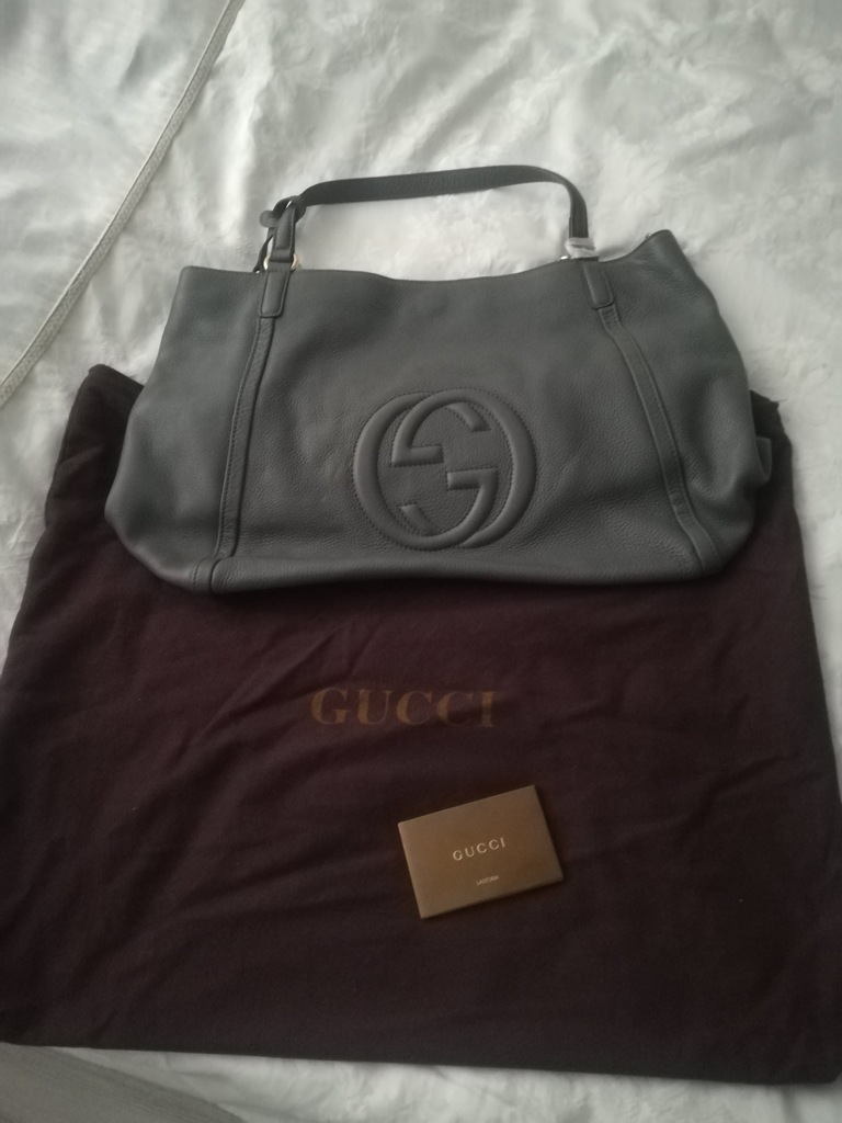 Torba Gucci Soho szara L skora