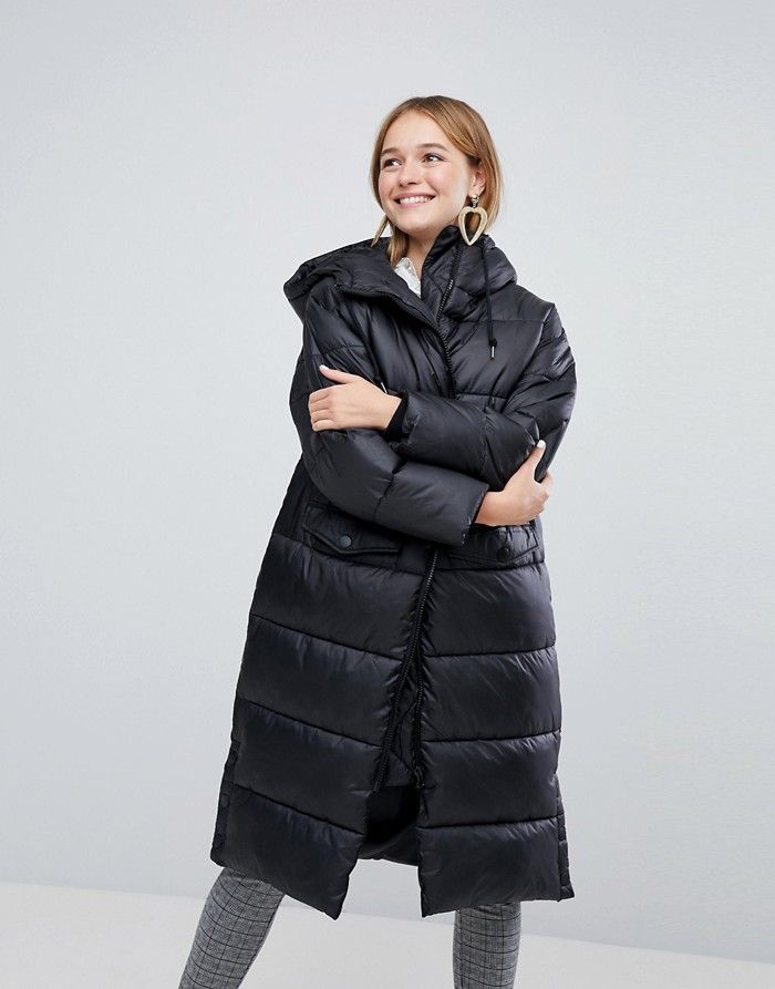 MONKI Czarny puchowy płaszcz (XS) NEW