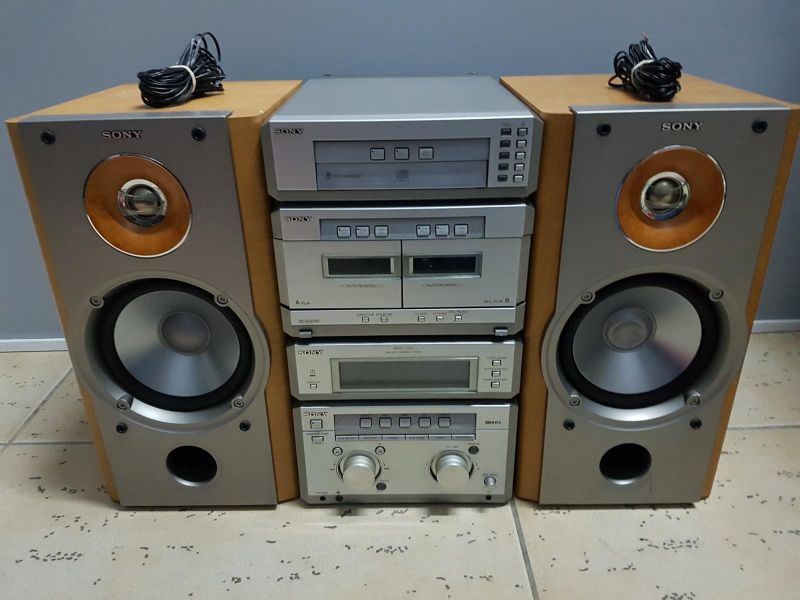 WIEŻA SONY STR-NX1 SEGMENTOWA +2 KOLUMNY +OKABLOW