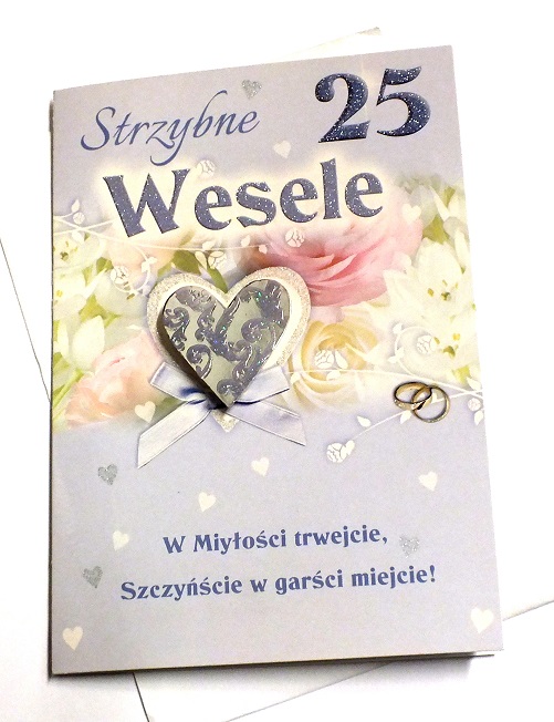 KARTKA 25 rocznica ślubu srebrne życzenia śląsku