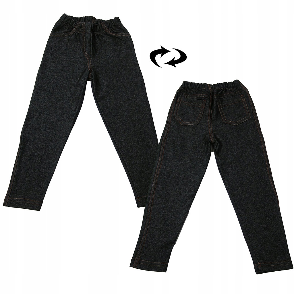 Getry, legginsy typu jeans - czarny - 164