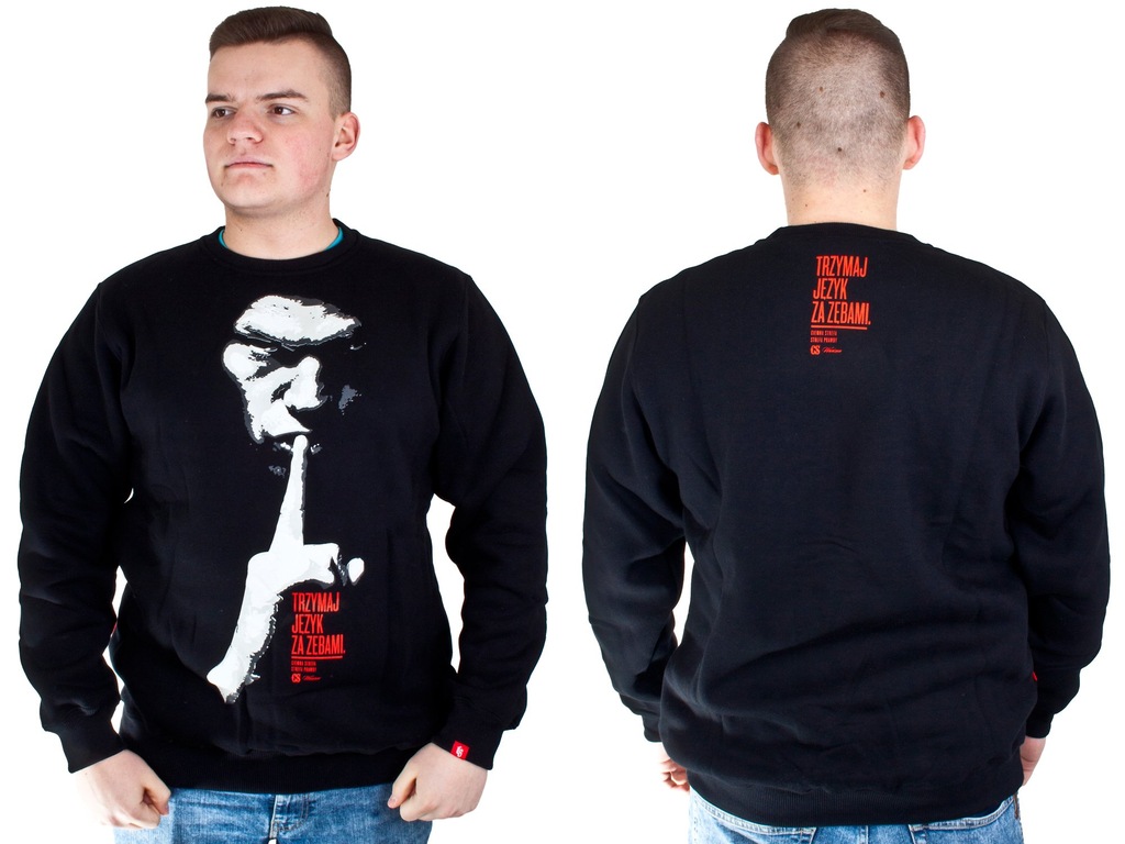 BLUZA CS/RPK TRZYMAJ JĘZYK ZA ZĘBAMI CZARNA XL