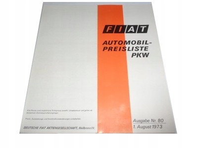 FIAT automobil preistliste PKW cennik PROSPEKT 73