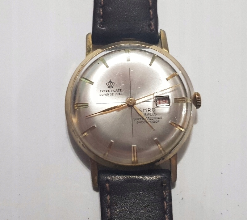 STARY MĘSKI ZEGAREK EMRO EXTRA PLATE SUPER DE LUXE