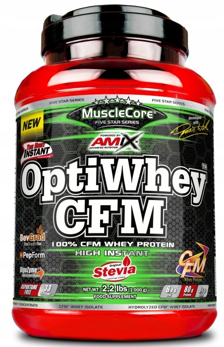 AMIX OptiWhey CFM trzy rodzaje białka serwatkowego