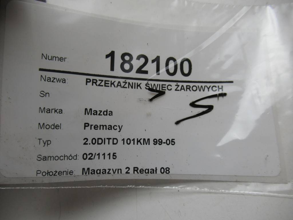 PRZEKAŹNIK ŚWIEC ŻAROWYCH Mazda Premacy MR82B541