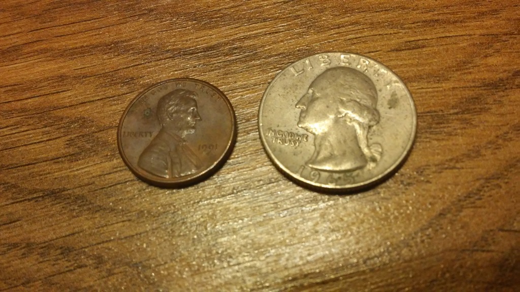 Quarter dollar 1965 + cent ładne