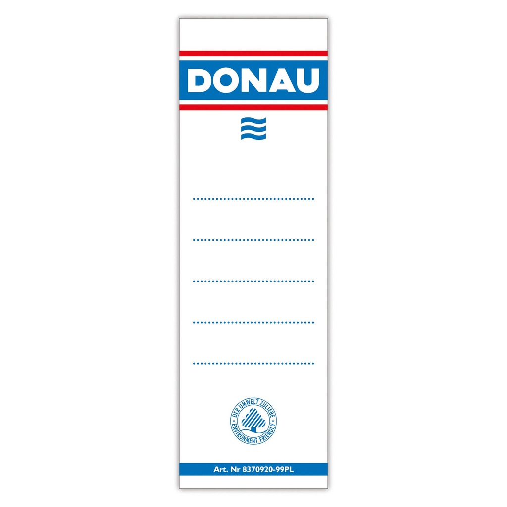 Etykiety do segregatora DONAU 48x153mm 20sz/Gdańsk