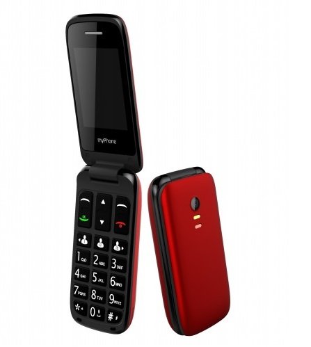 TELEFON MYPHONE FLIP 3 Z KLAPKĄ DUAL SIM SOS CZERW