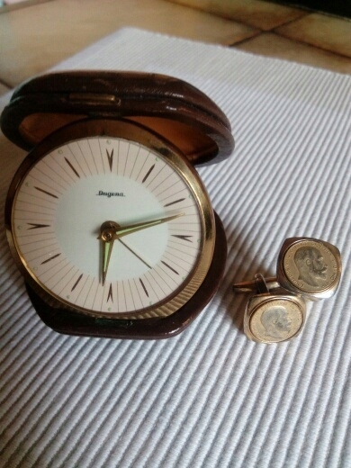 Wykopki Stary zegarek + stare spinki - monety