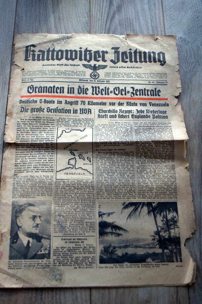 KATTOWITZER ZEITUNG 1942 PLESS NSDAP TYCHY