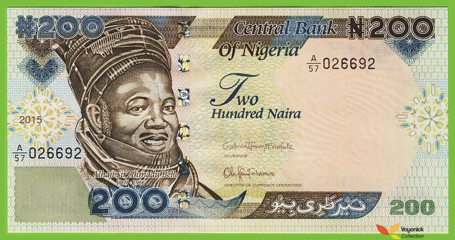 NIGERIA 200 Naira 2015 P29o B227u A/57 UNC