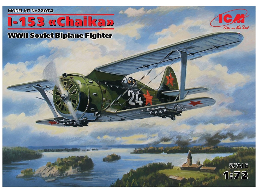 Samolot Polikarpow I-153 Chaika 72074 ICM TYCHY