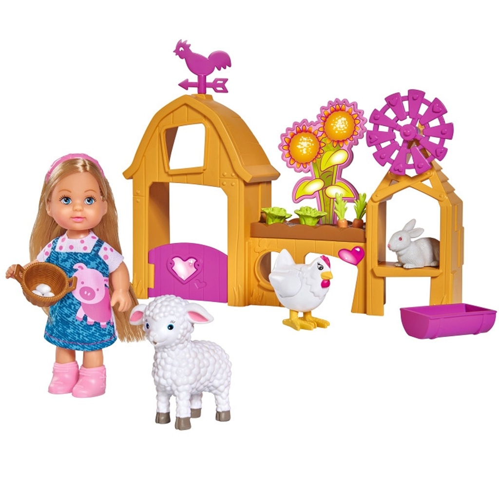 SIMBA Zestaw Lalka EVI Wesoła Farma + 3 Figurki 