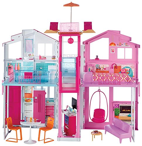 DOMEK DLA LALEK BARBIE MATTEL Z WINDĄ PIĘTROWY
