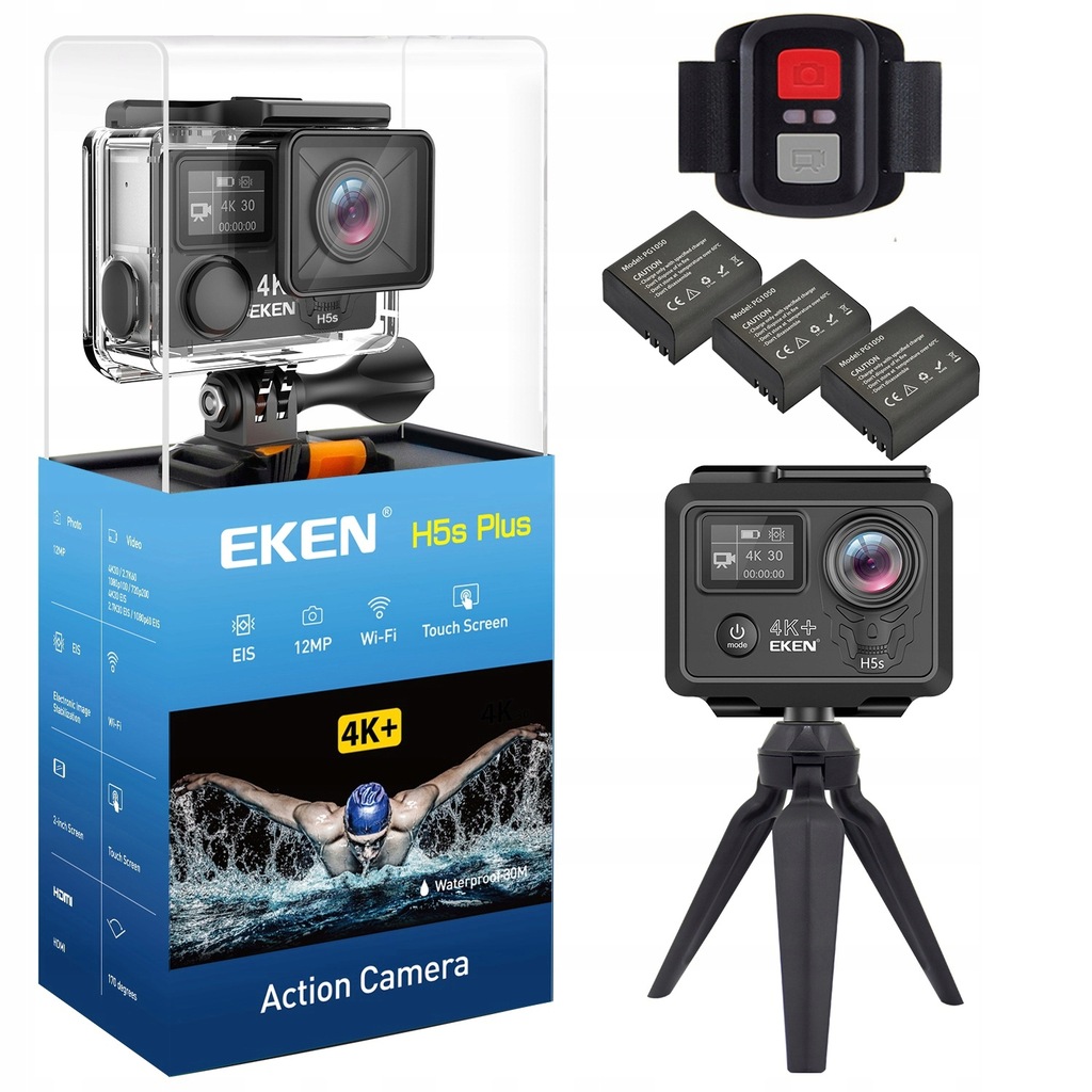 Kamera EKEN H5s Plus WiFi 4K 3x akumulator black