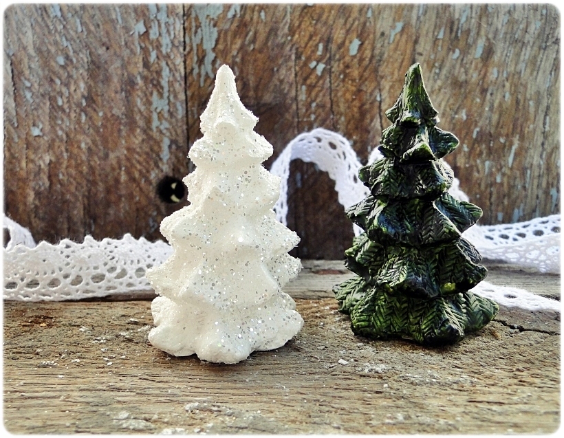 Figurka Gips CHOINKA miniatura, do bombek 3D