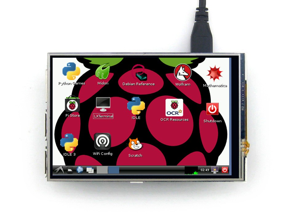 Wyświetlacz dotykowy LCD 4 cali do RPi z GPIO