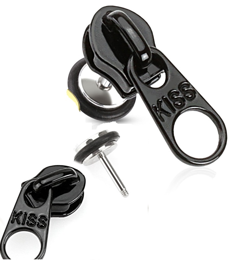 KOLCZYK DO UCHA FAKE PLUG TUNEL TAPER ZAMEK BLACK