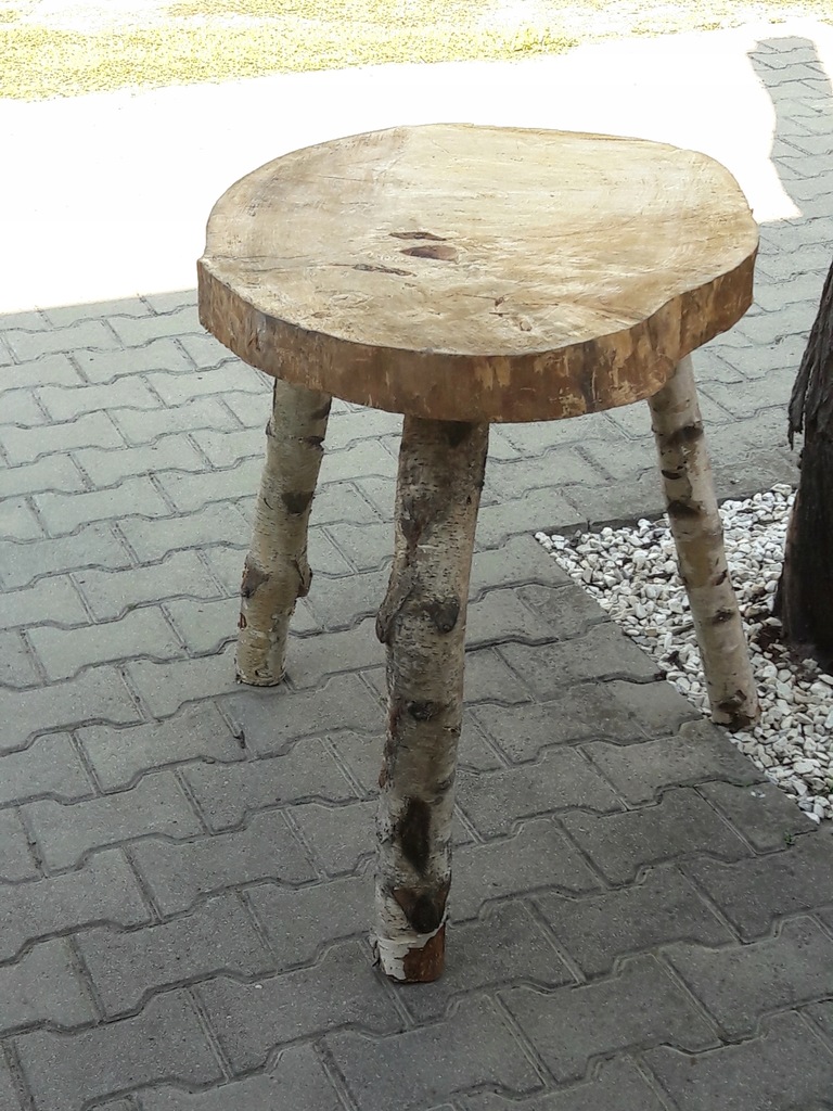 Stolik blat drewniany naturalny stylowy 83x61cm