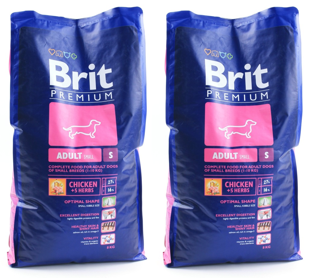 BRIT Premium karma ADULT S Small 2x8kg +Gratis!