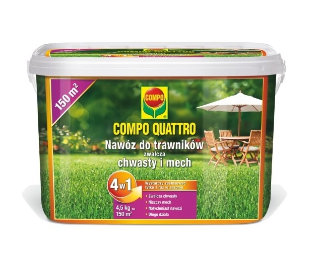 NAWÓZ COMPO QUATTRO 4,5 KG DO TRAWNIKA TRAWY 4w1