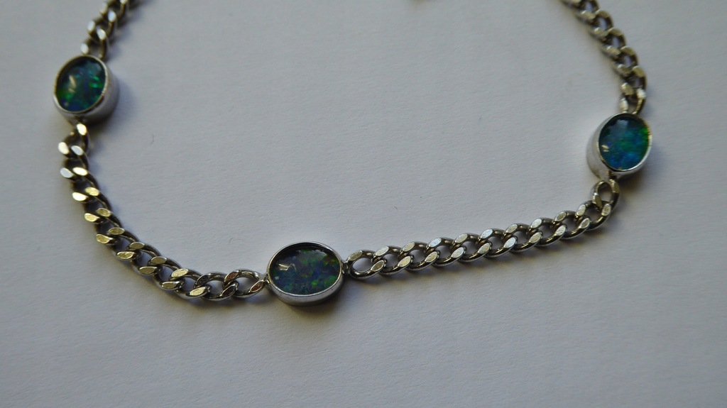 Srebrna bransoleta/ srebro 925 opale