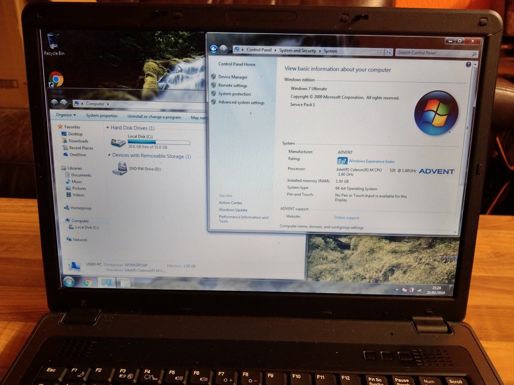 Laptop Advent K100 - USZKODZONY/SPRAWNY - BCM!!