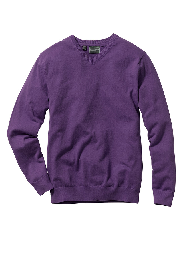Sweter z dekoltem w se fioletowy 56/58 (XL) 962082