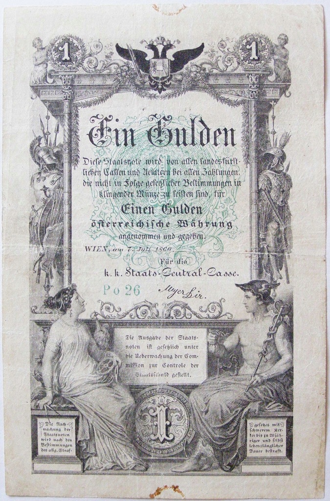 1 Gulden -Złoty reński 1866 r.
